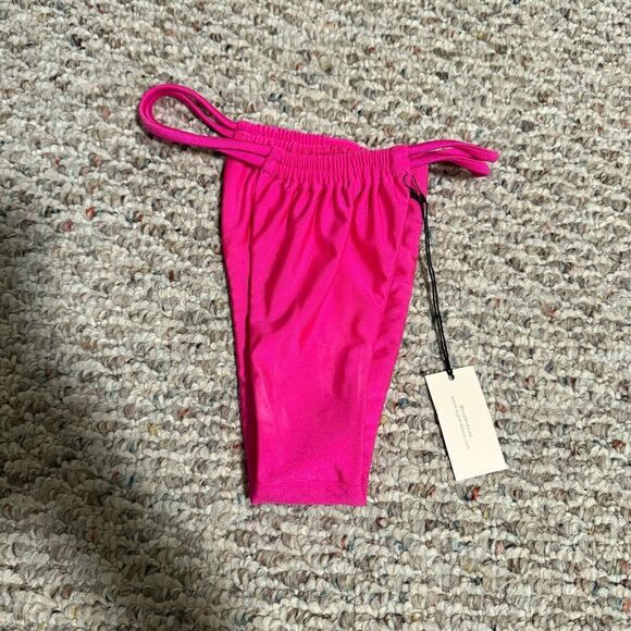 NWT Superdown x Revolve Hazel Bikini Bottom hot pink high waist thong bikini XXS - Picture 4 of 8